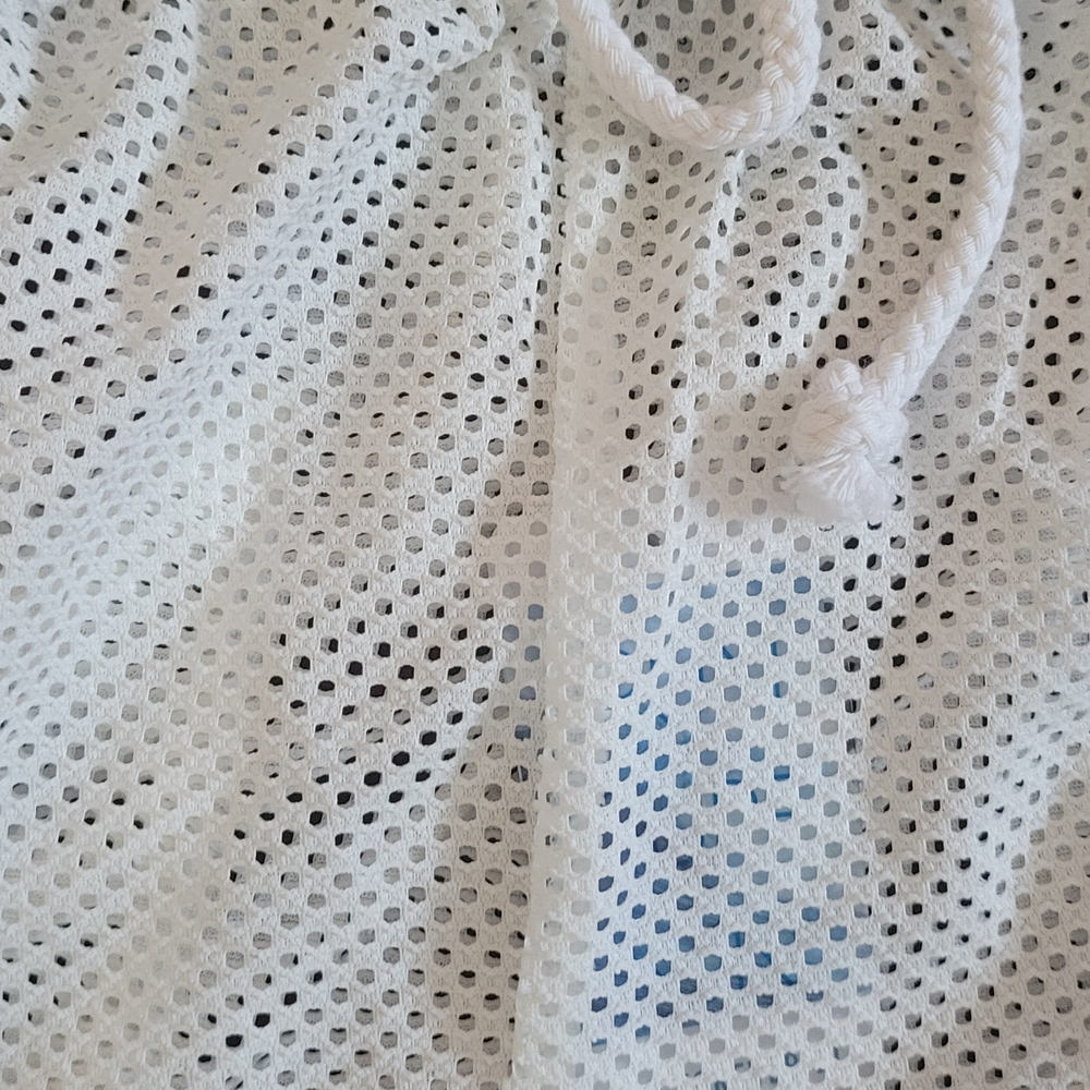 Forever 21 White Mesh Drawstring Tote